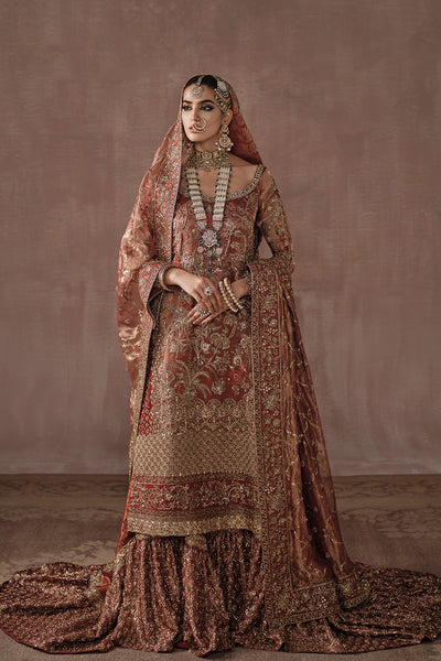 Classic Red and Gold Farshi Gharara Bridal (D-03)