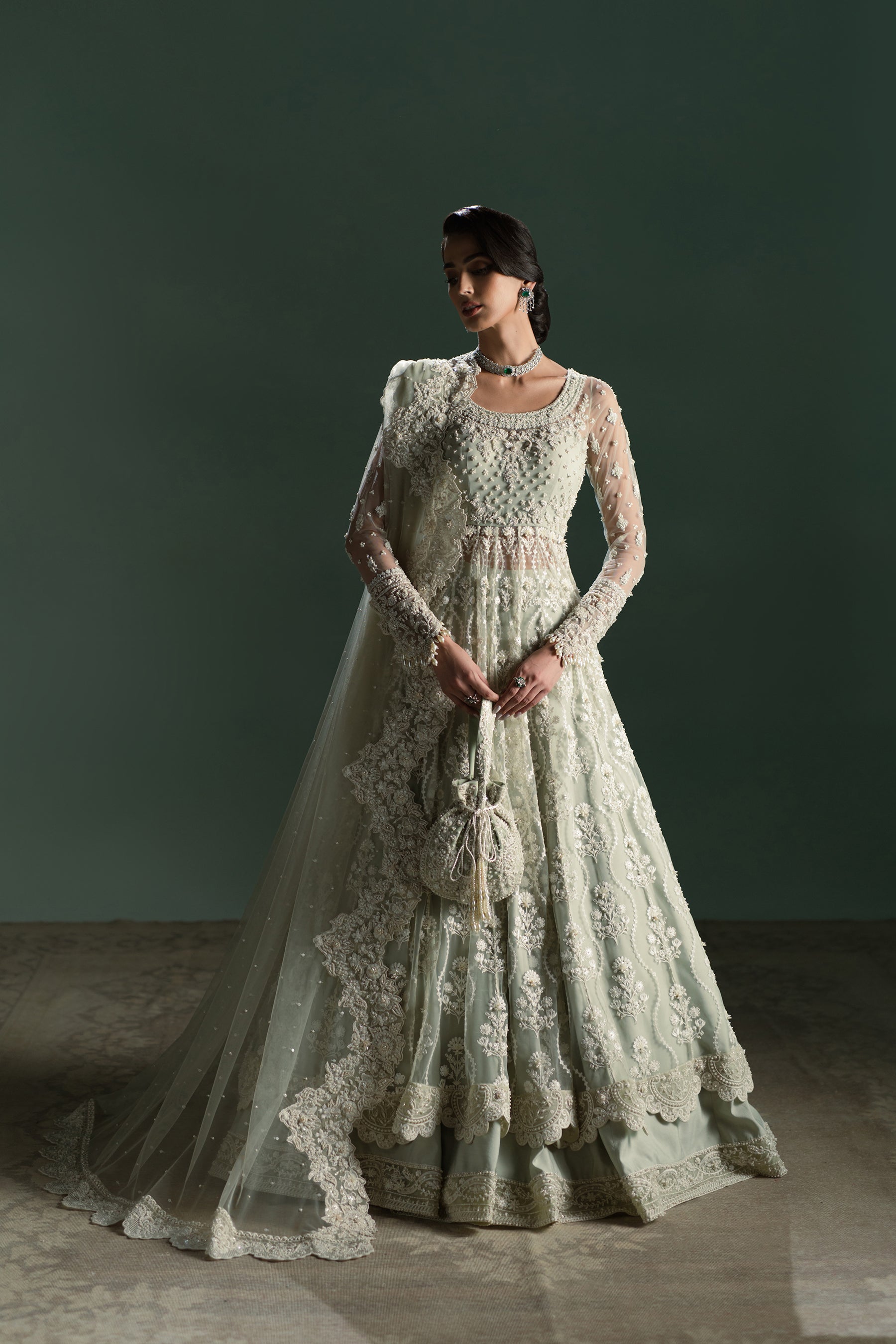 Soft mint Nikah Bridal Peshwas Set (D-03) Ammara Khan Soft mint Nikah Bridal Peshwas Set (D-03) Ammara Khan