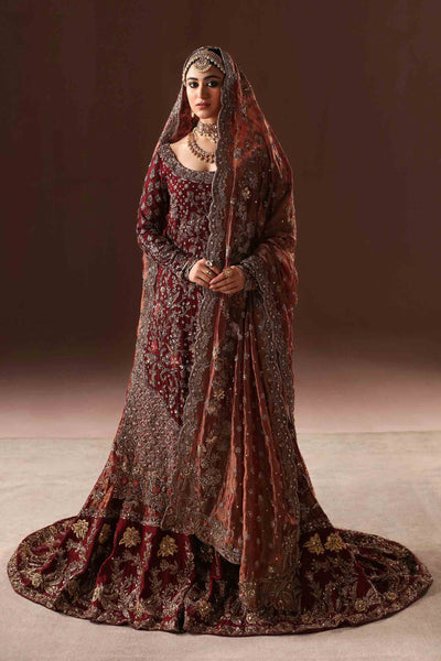 Maroon and Antique gold farshi gharara set (BR-09)