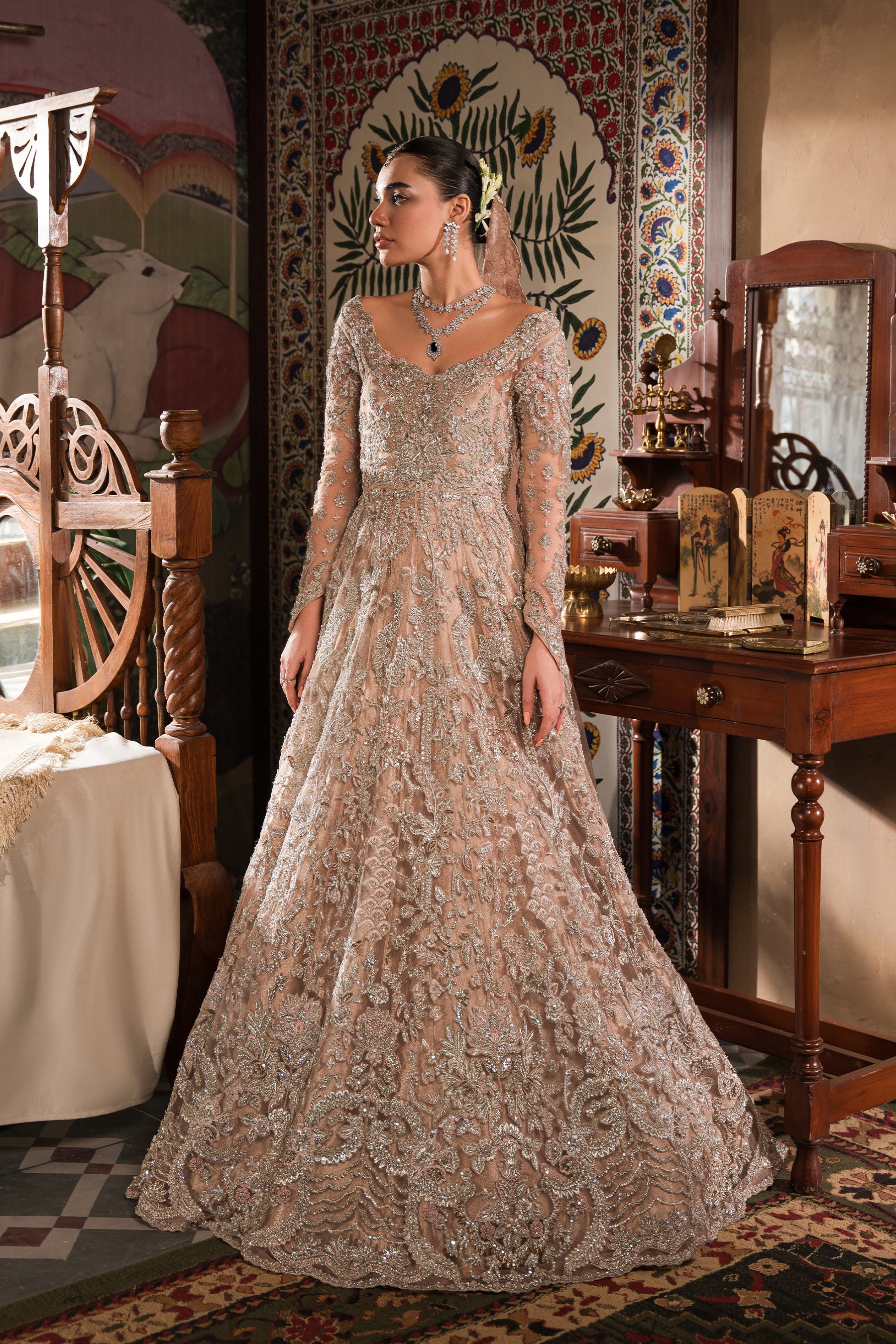 Blush Pink and Silver Dreamy Bridal Peshwas Set (BR-02) Ammara Khan Blush Pink and Silver Dreamy Bridal Peshwas Set (BR-02) Ammara Khan