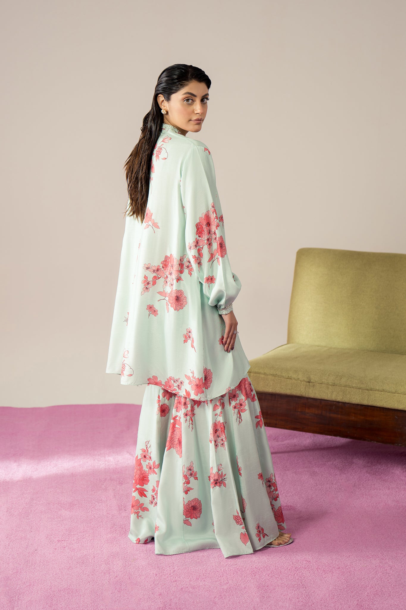 Ammara Khan | Glitz Luxury Pret 24 | MUSTARD GOLD KAFTAN SET (D-12)