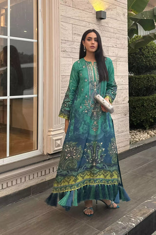 Peacock Garden Kaftan Set (D-01)