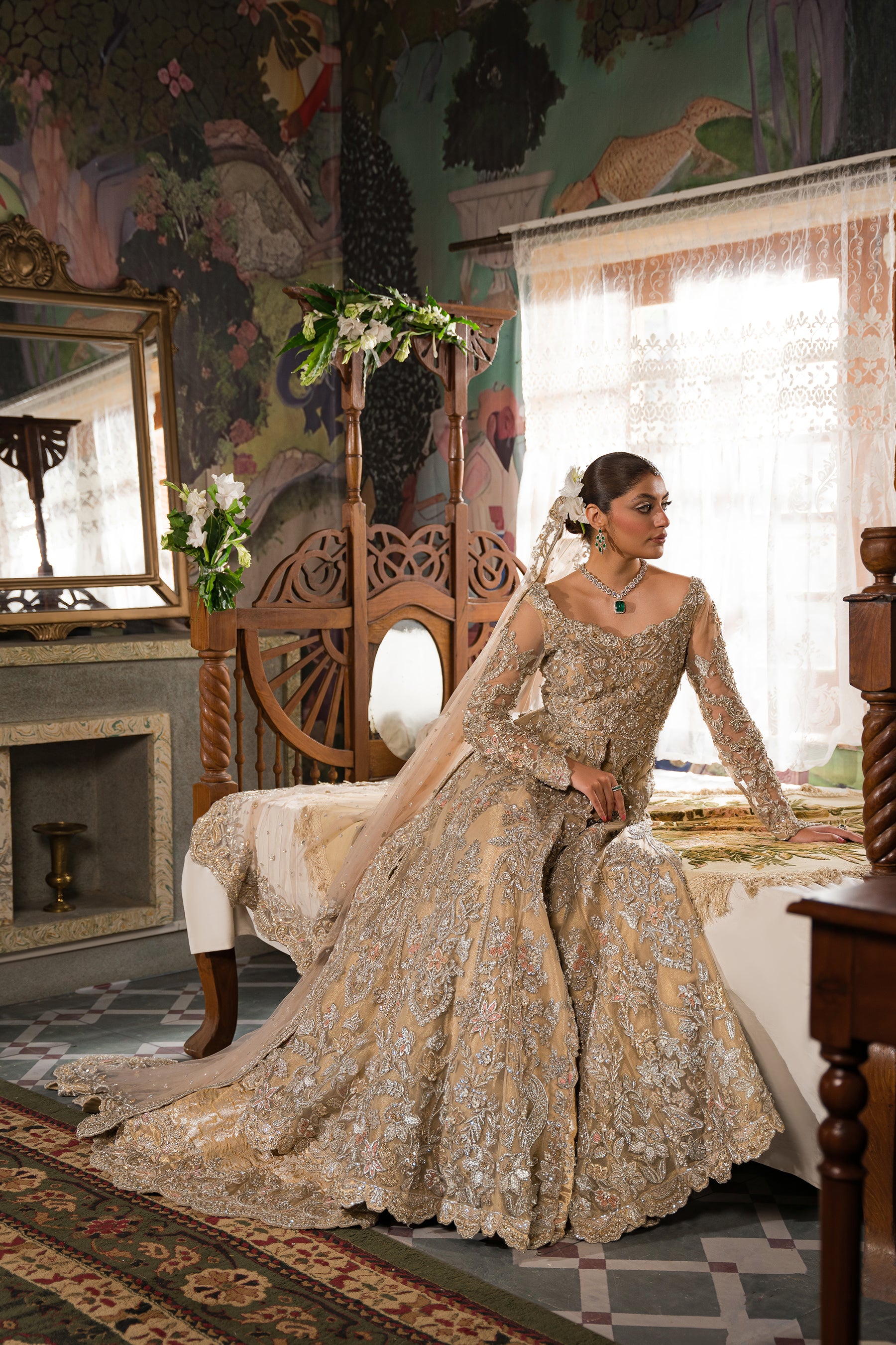 Grand Champagne Bridal Gown (BR-01) Ammara Khan Grand Champagne Bridal Gown (BR-01) Ammara Khan