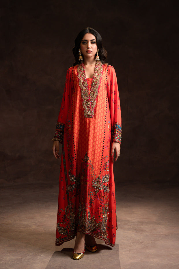 Festive Orange Kaftan (D-03)