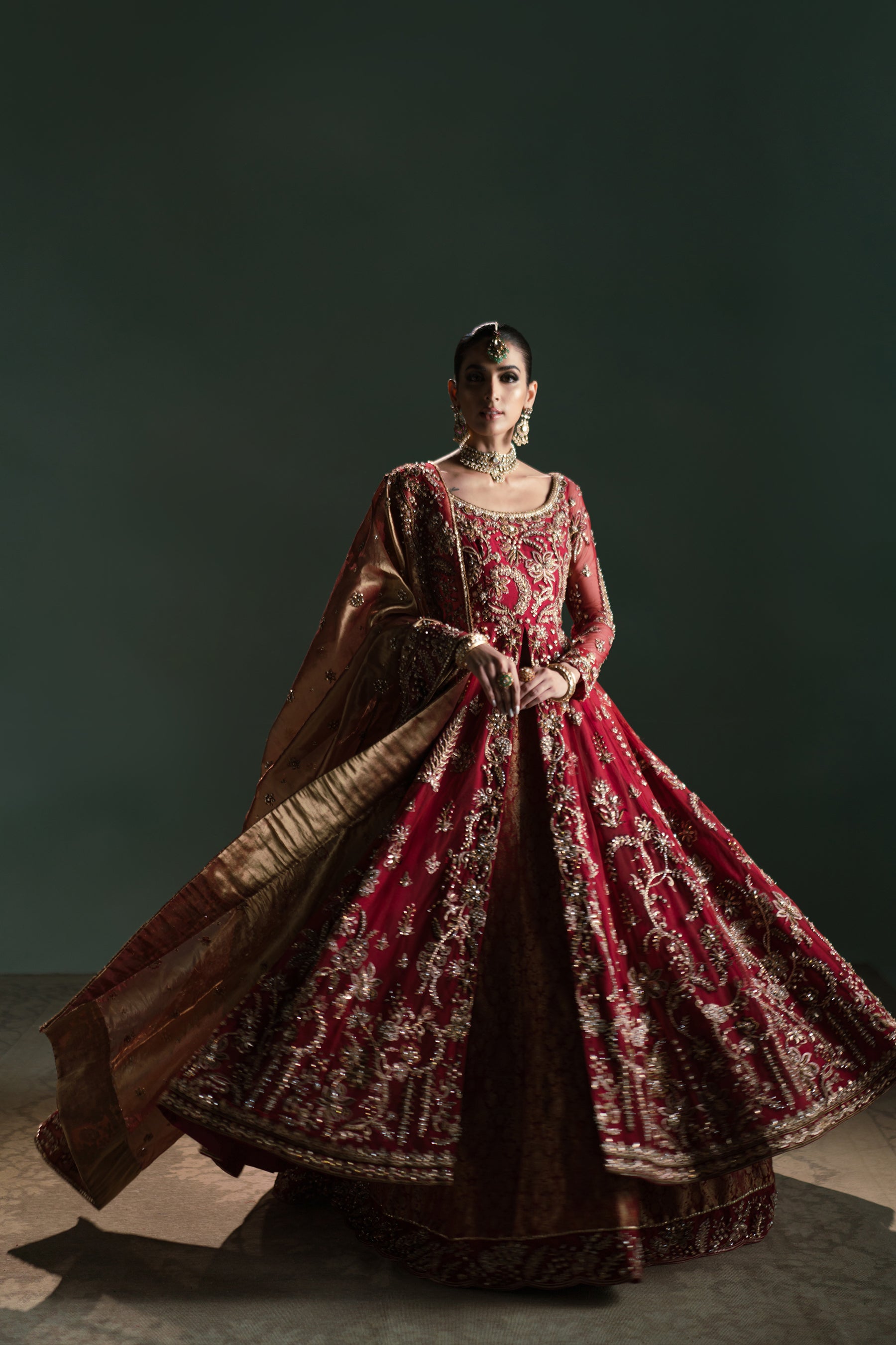 Red and Gold Bridal Peshwas Set (D-05) Ammara Khan Red and Gold Bridal Peshwas Set (D-05) Ammara Khan