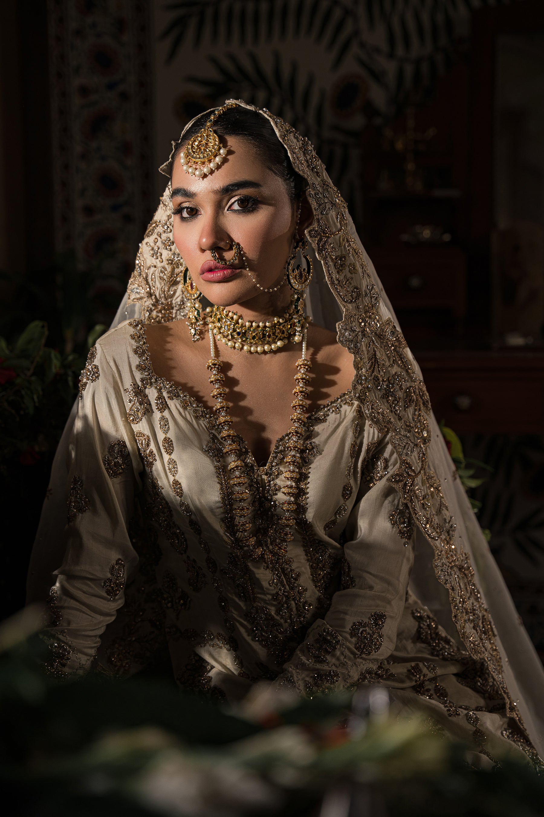 Ivory and Gold Gharara Set - With Heavier Dupatta (BR-04B) Ammara Khan Ivory and Gold Gharara Set - With Heavier Dupatta (BR-04B) Ammara Khan