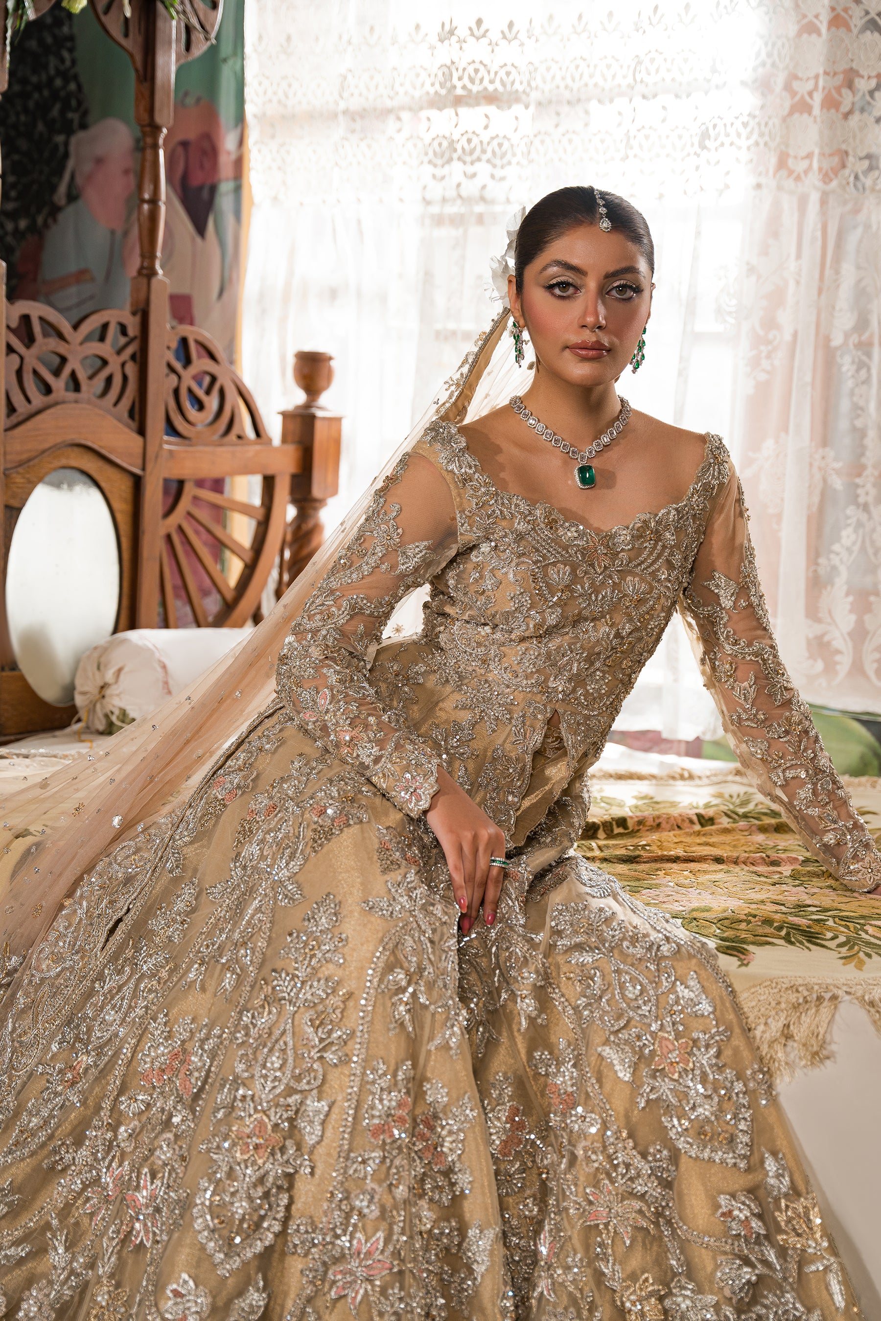 Grand Champagne Bridal Gown (BR-01) Ammara Khan Grand Champagne Bridal Gown (BR-01) Ammara Khan