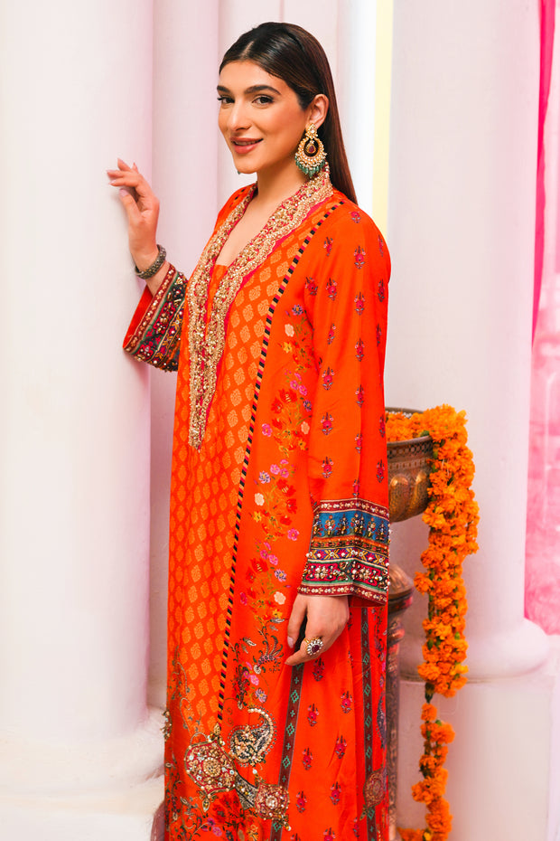 Festive Orange Kaftan (D-03)