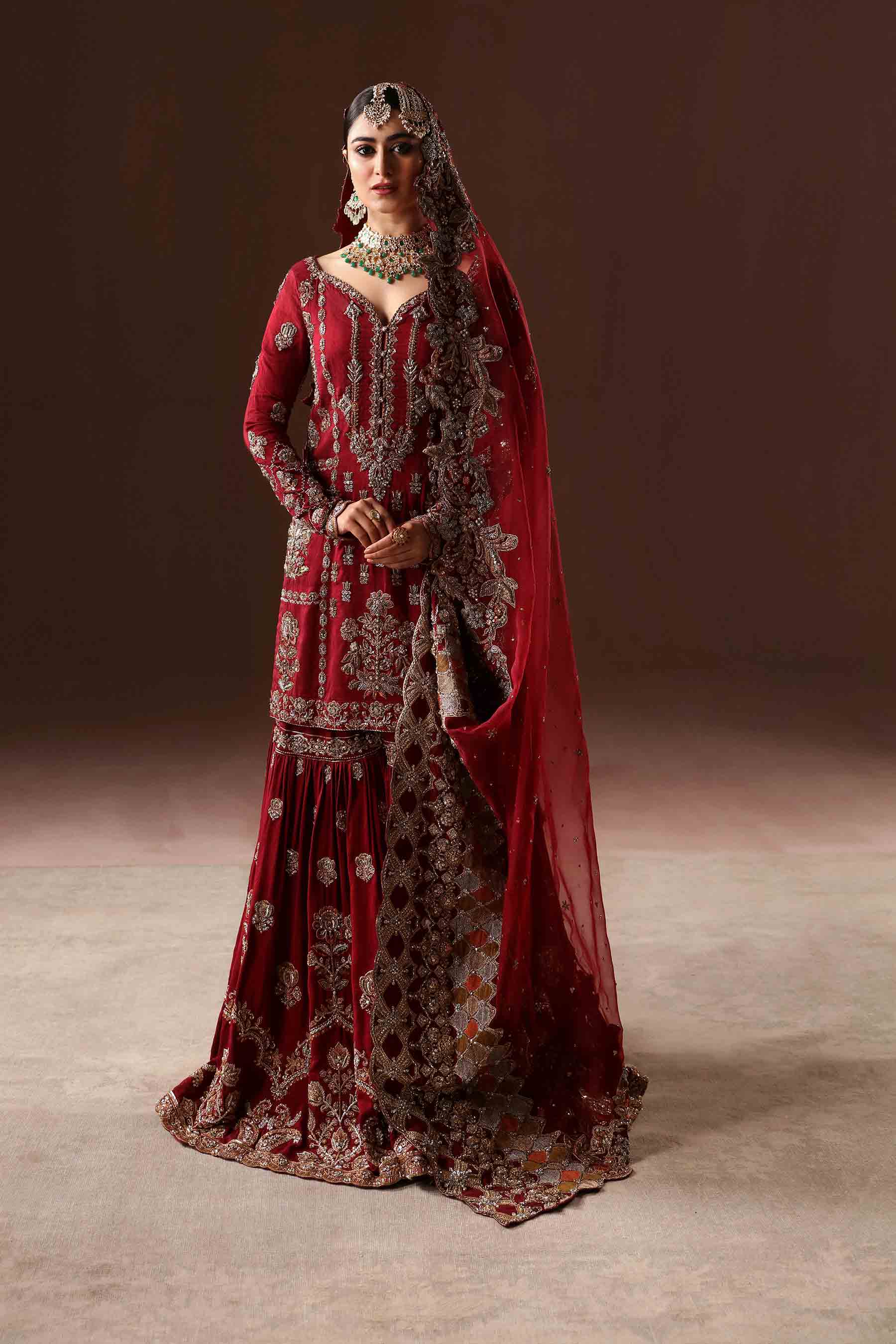Classic Red Gharara Bridal (BR-04-R) Ammara Khan Classic Red Gharara Bridal (BR-04-R) Ammara Khan