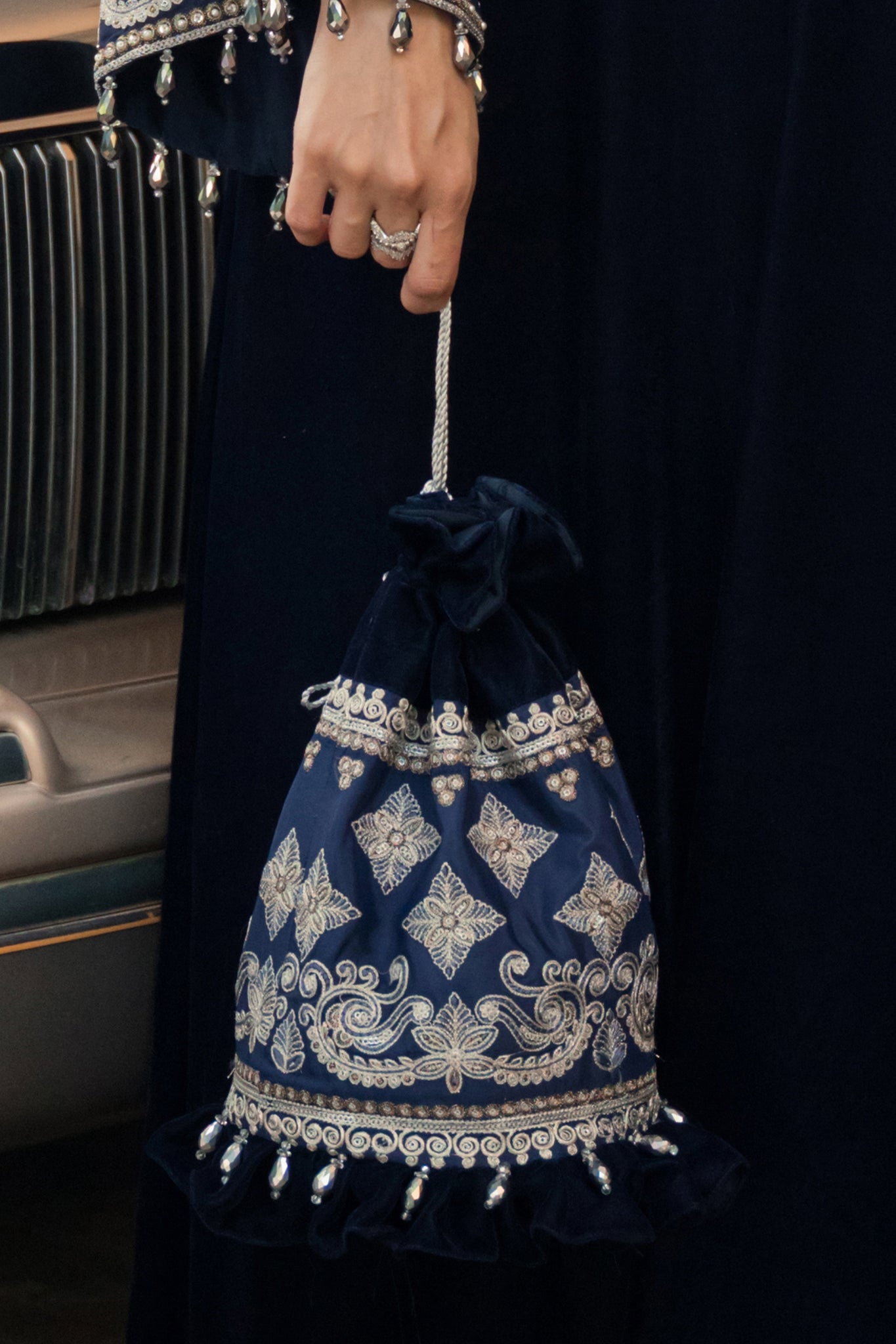 Ammara Khan | Rendezvous Velvet | Statement Teal Velvet Kaftan (D-06)
