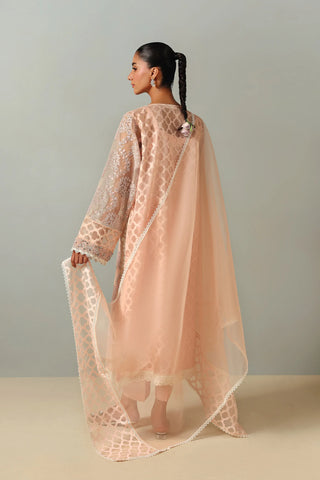 Lacy Peach Kurta Set (D-16)