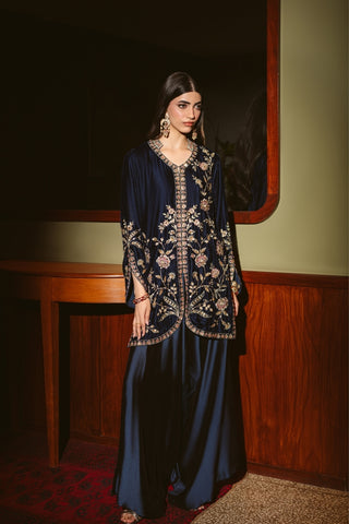 Navy Midnight Velvet Jacket Set (D-03)