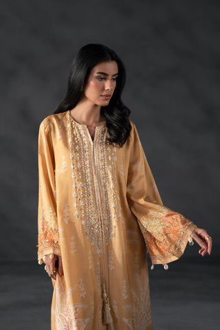 Caramel Ivory Elegance Kaftan (D-04)