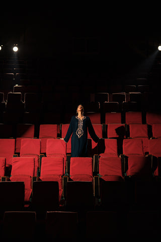 Statement Teal Velvet Kaftan (D-06)