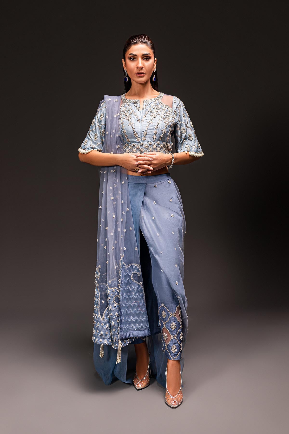 Ammara Khan | Glitz Luxury Pret 24 | COLOUR BLOOM FESTIVE MATCHING SET (D-16)