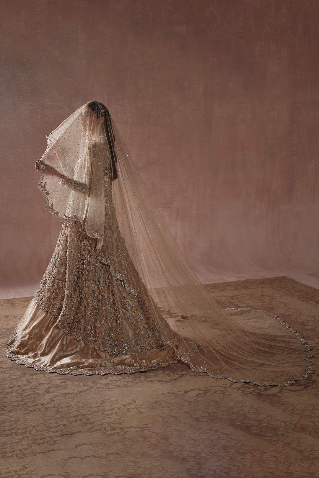 Grand Champagne Gold Reception Bridal Gown (D-01) Ammara Khan Grand Champagne Gold Reception Bridal Gown (D-01) Ammara Khan