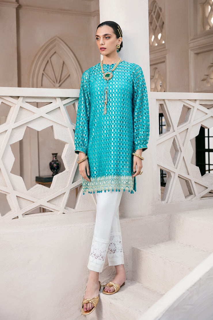 Turquoise and Gold Shirt