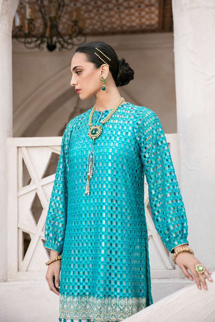 Turquoise and Gold Shirt
